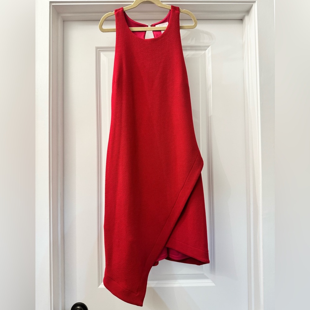 Hot Pink Asymmetrical Sleeveless Dress
